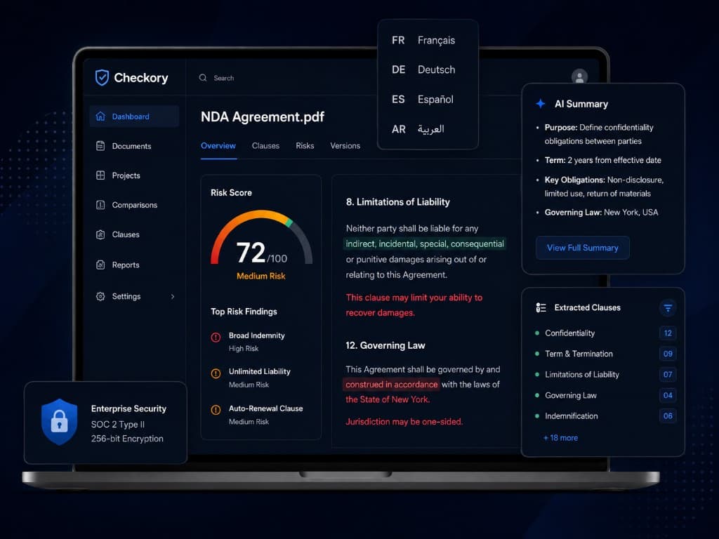 Checkory product interface on laptop
