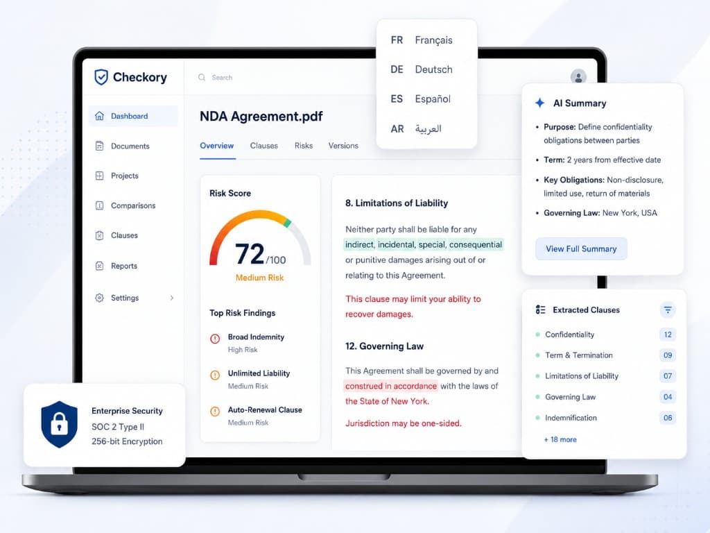 Checkory product interface on laptop